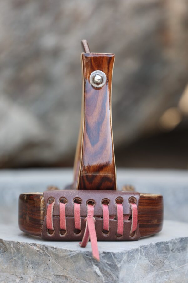 RoseCraft Premium Western Stirrups | Handcrafted Rosewood with High-Gloss Finish