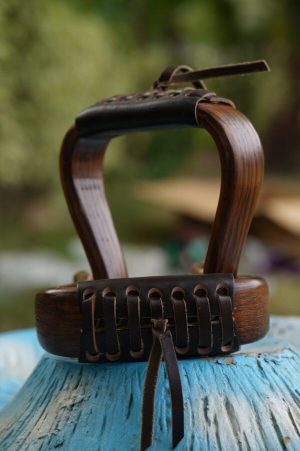 RubyRide Dark Brown Wooden Horse Stirrups